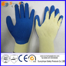 Crinkle finish latex dipped cotton work gloves